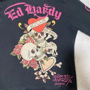 rare vintage Ed Hardy by Christian Audigier Women's xs hoodie.